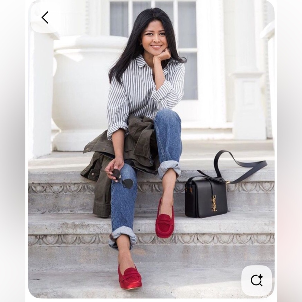 J. Crew Red Suede Loafers